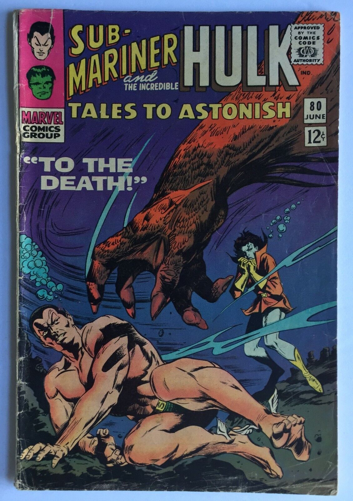 Sub-Mariner and The Incredible Hulk Tales To Astonish #80 (Jun 1966, Marvel)