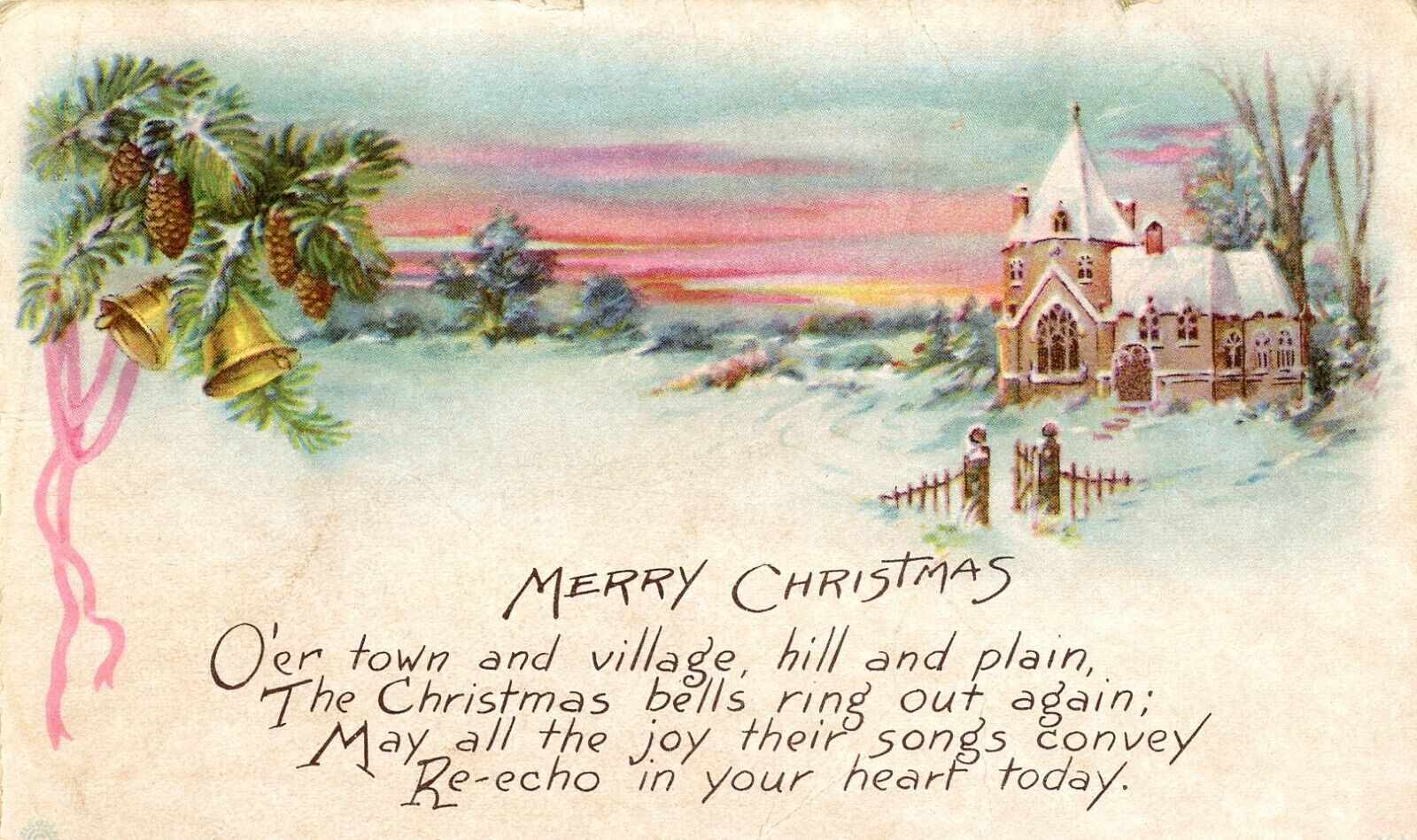 Antique Christmas Greetings Postcard