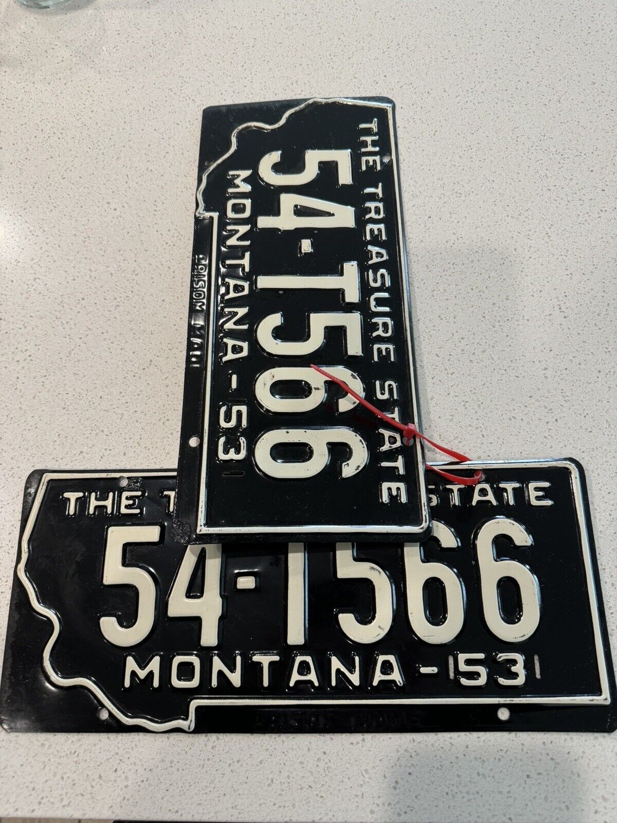 Vintage Montana 1953 Auto License Plate Set. Park Co.Garage Wall Decor Collector