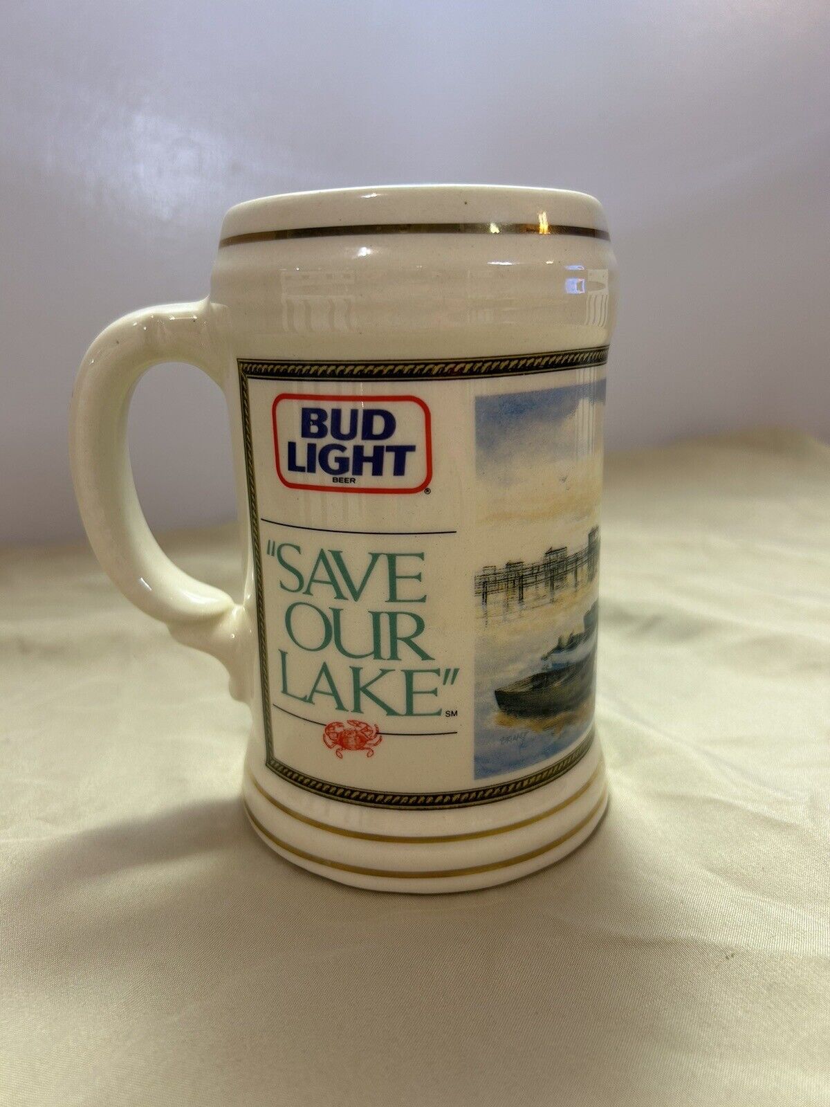 1991–LOUISIANA Lakes Bud Light Beer Stein