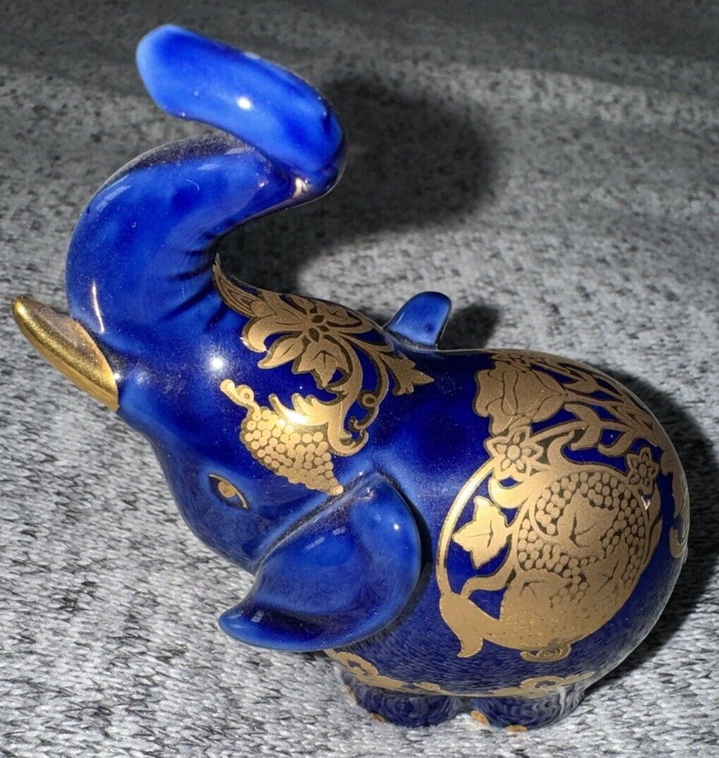 Vintage PG Elephant Royal Blue And Gold 4” Truck Up For Good Luck
