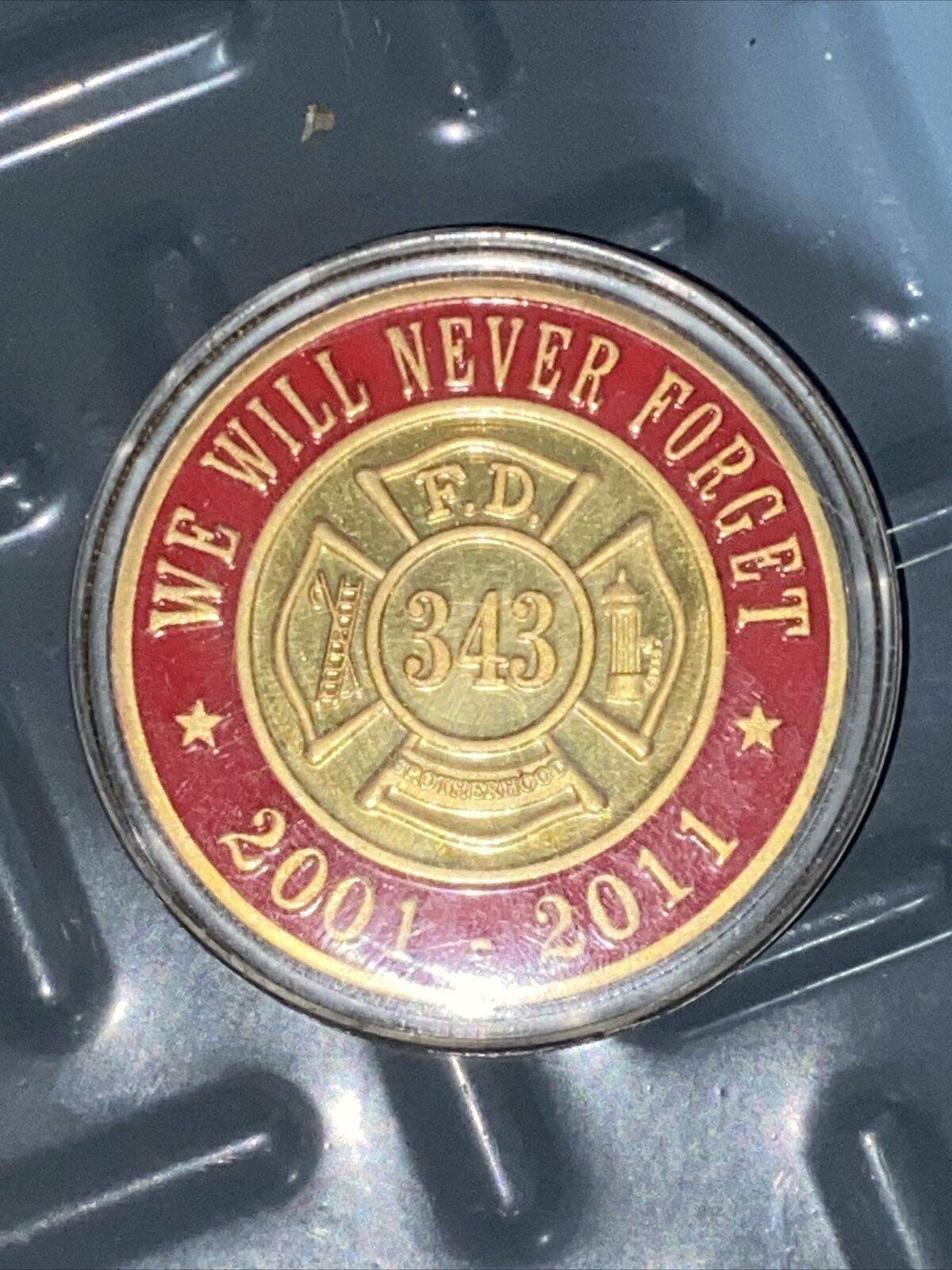 911 Never Forget 343 Firefighter First Responder 10th anniversary challenge coin