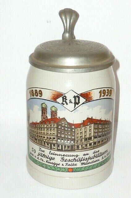 Age Jug Munich 1939 Bavaria Beer Mug Brewery Cleat & Peitz Münchner Kindl