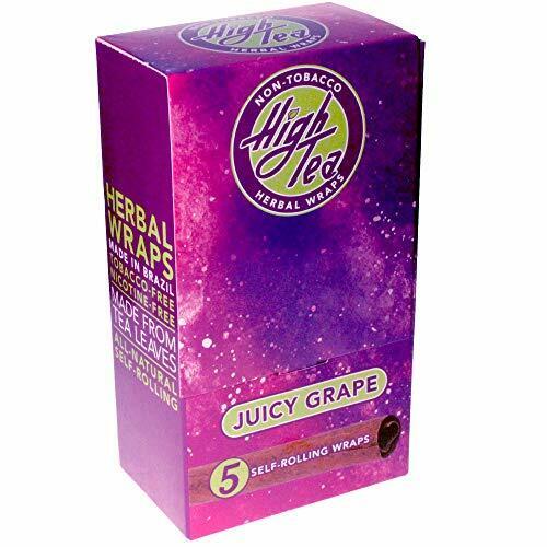 High Tea Non Tobacco All Natural Herbal Smoking Wraps - Juicy Grape - 125 Sel...