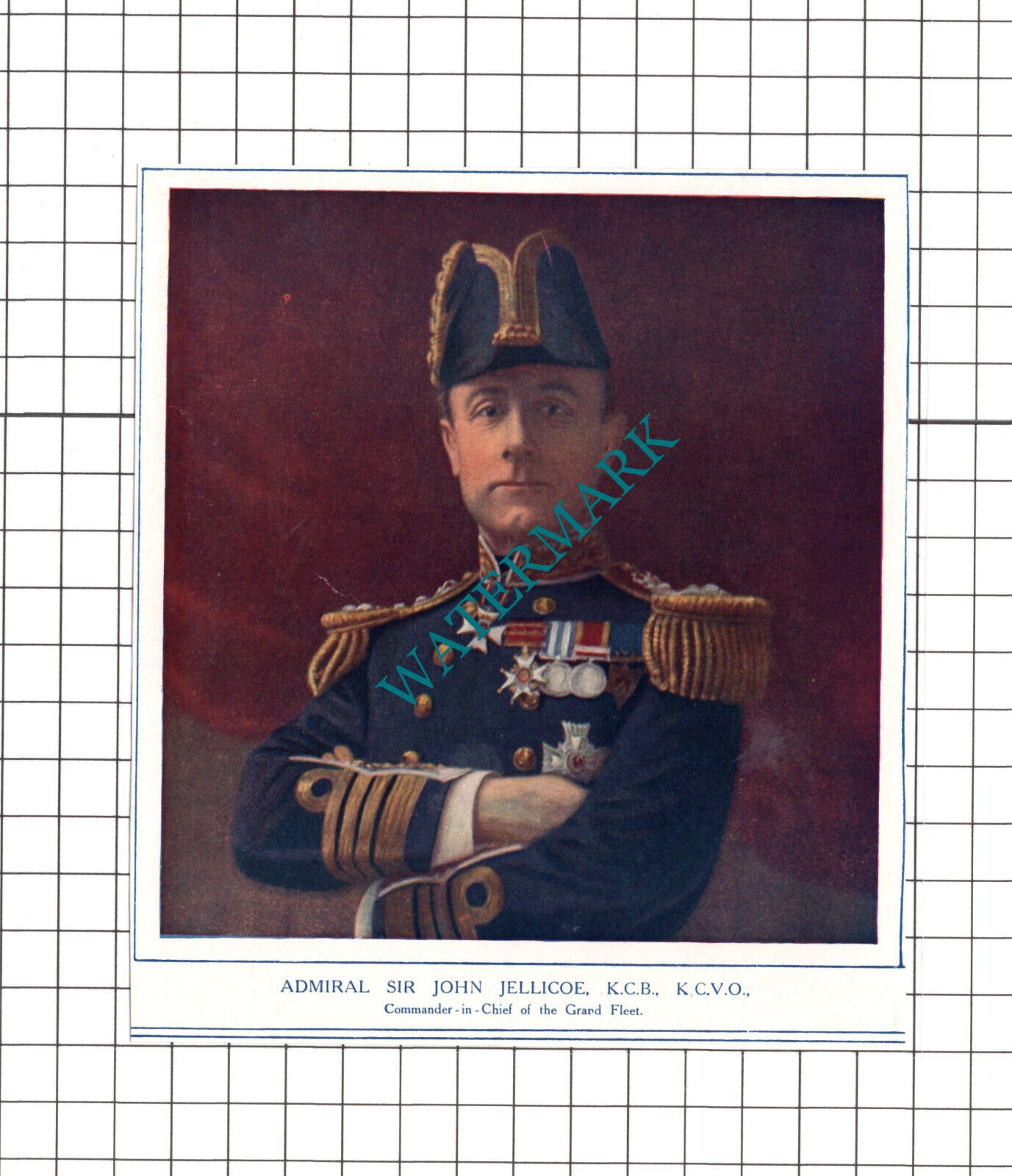 Admiral Sir John Jellicoe Great War - 1915 SMALL Clipping / Print
