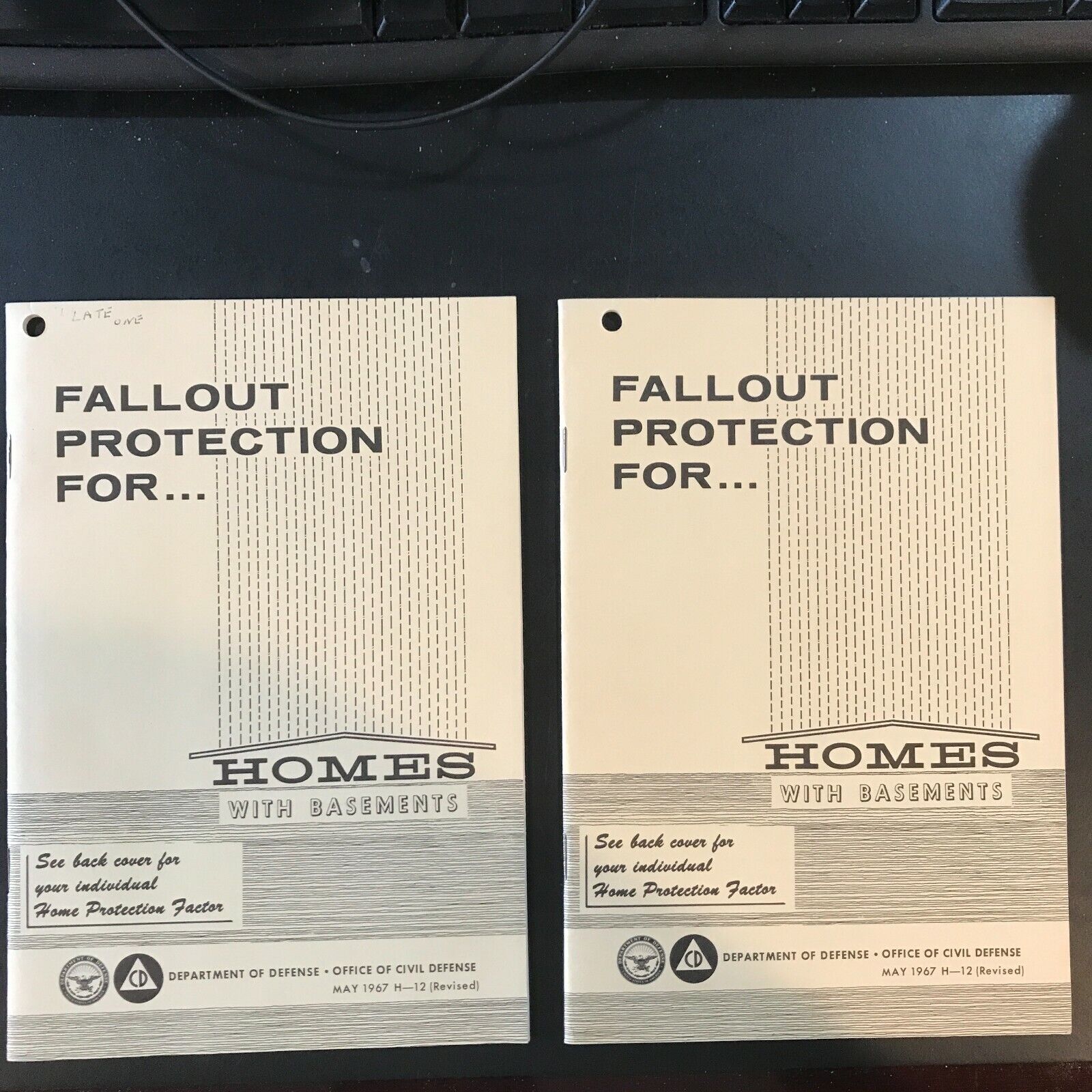 1967 Fallout Protection For Homes w/ Basements Booklets - Lot of 2 - Letter