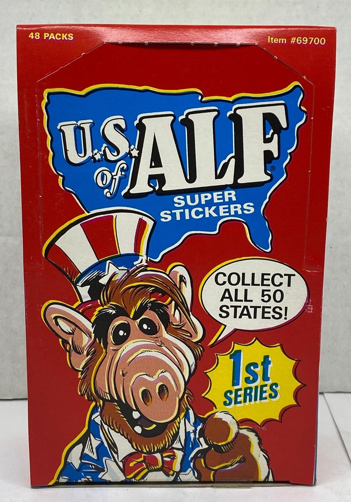 1987 US U.S. of Alf Super Stickers Card Box 1st Series 48 packs Zoot Italy