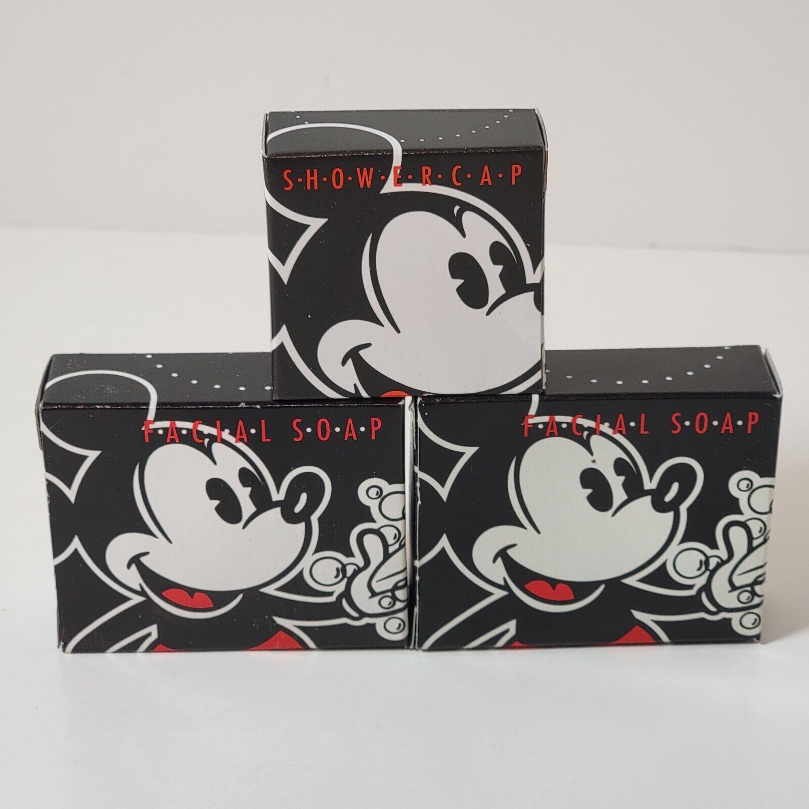 Vintage Walt Disney Resorts Mickey Mouse 2 Facial Soaps & 1 Shower Cap Lot