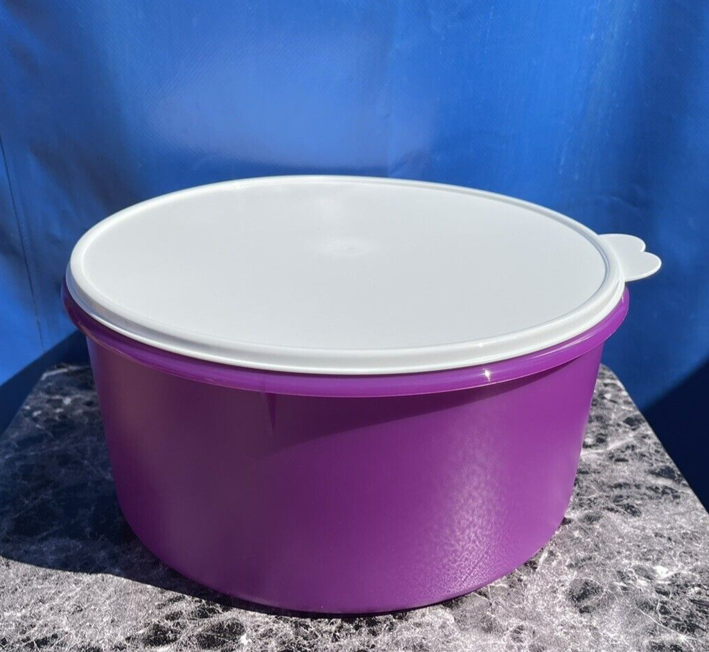 TUPPERWARE Giant Canister 10 L / 42 Cup w Seal NWT Purple Sorbet Color