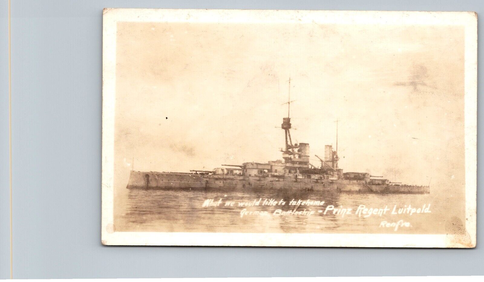 Postcard Prinz Regent Luitpold German Battleship by Renfyo WWI WWII RPPC