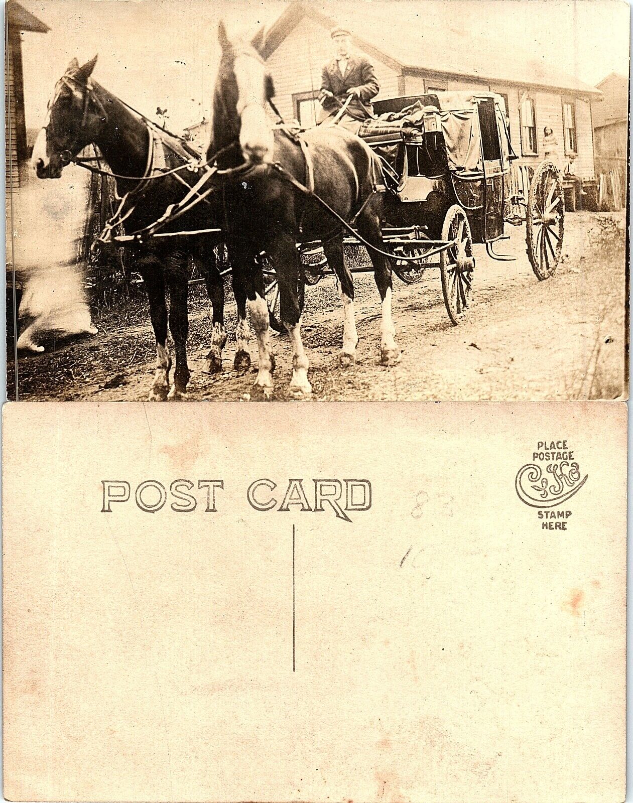 Stage Coach and Horses RPPC