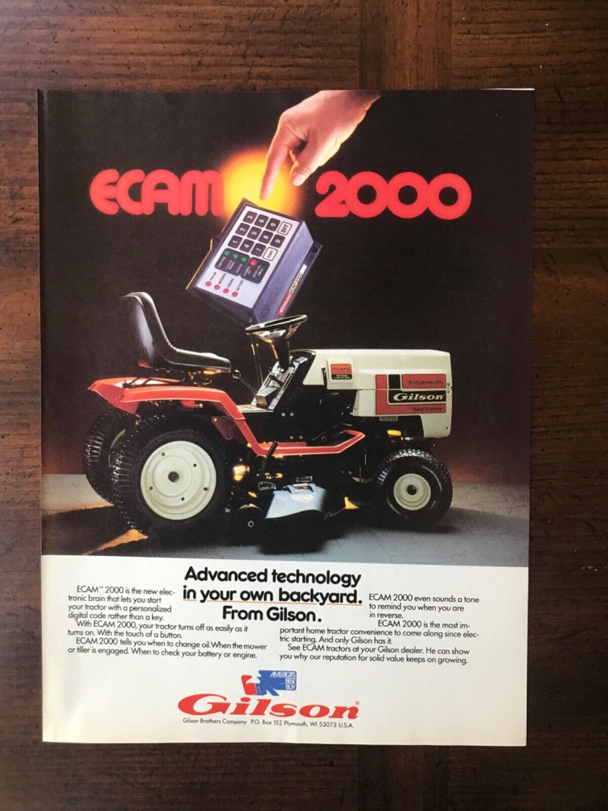 1985 vintage original print ad Gipson ECAM 2000 Lawn Tractor