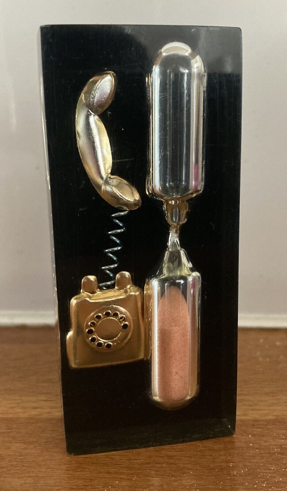 Vintage 1960’s Lucite Resin Telephone Hourglass Timer