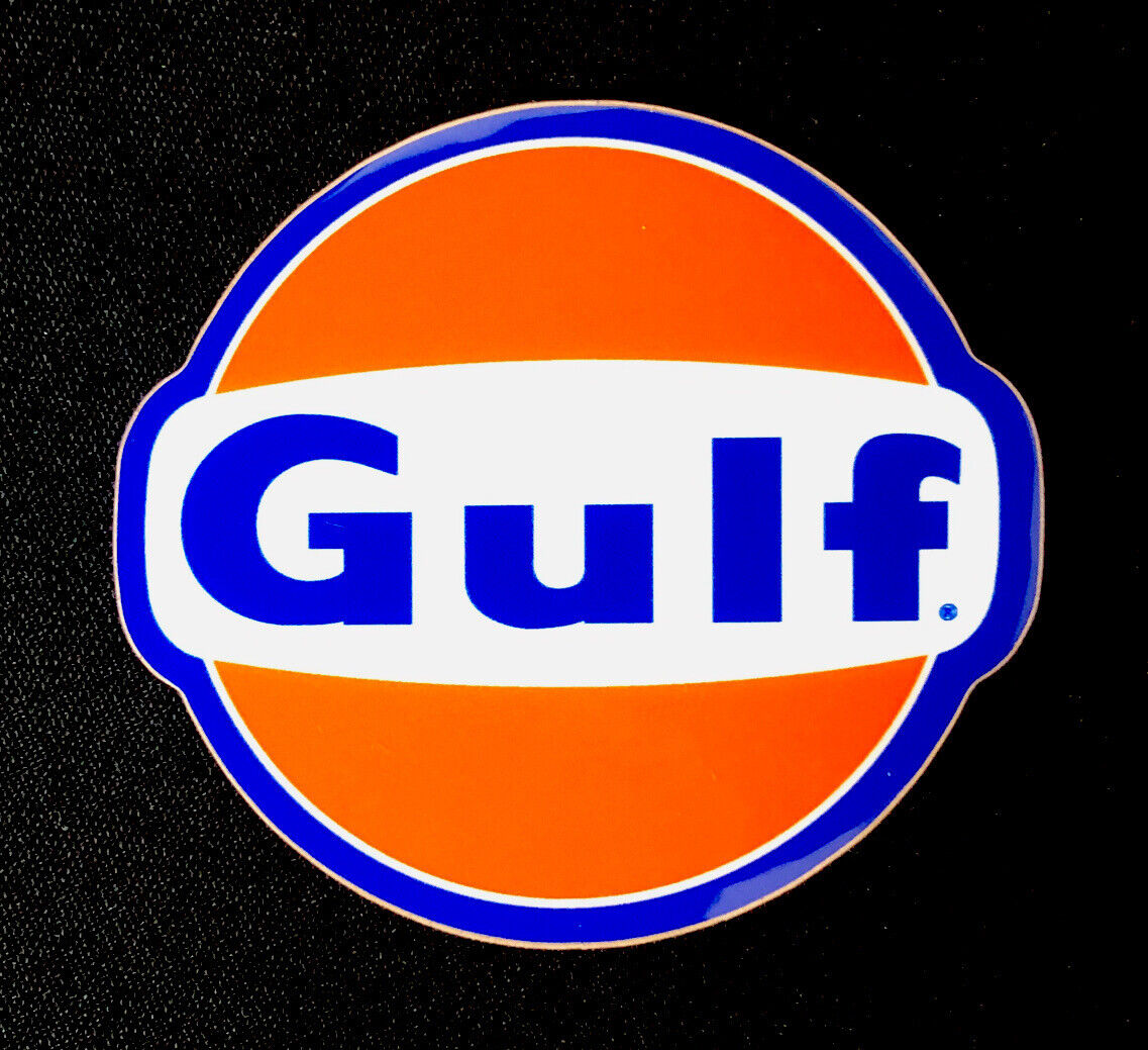 GULF OIL STICKER “ORIGINAL LOGO” 2 3/4 X 2 1/2”￼ THICK & GLOSSY NICE