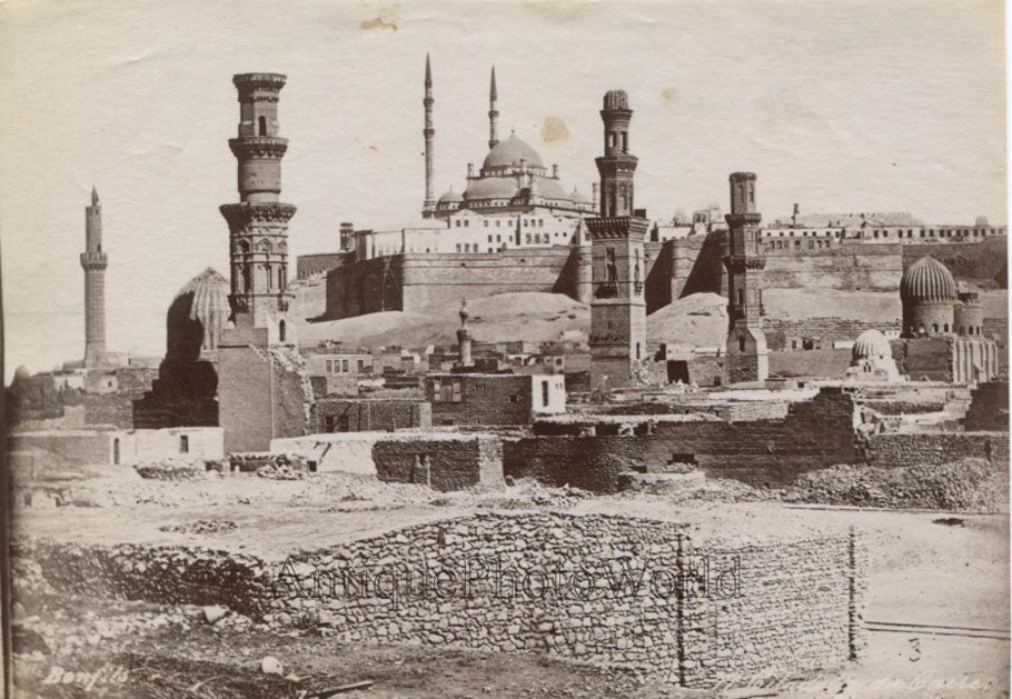 Cairo Mosque Egypt antique albumen photo