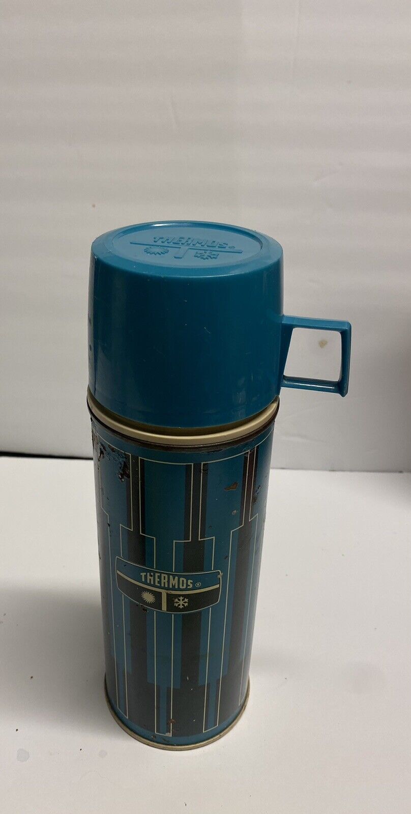 Vintage Thermos King Seeley blue black 1970s