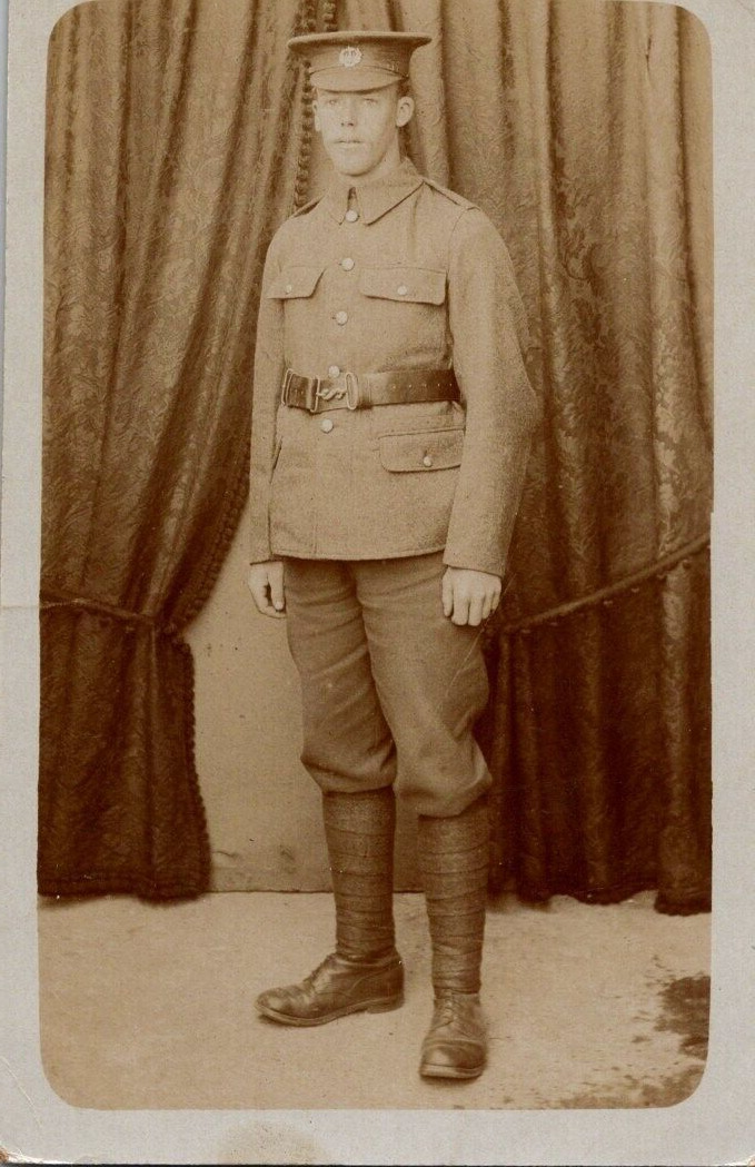 WW1 Soldier Essex regiment RPPC postcard A20