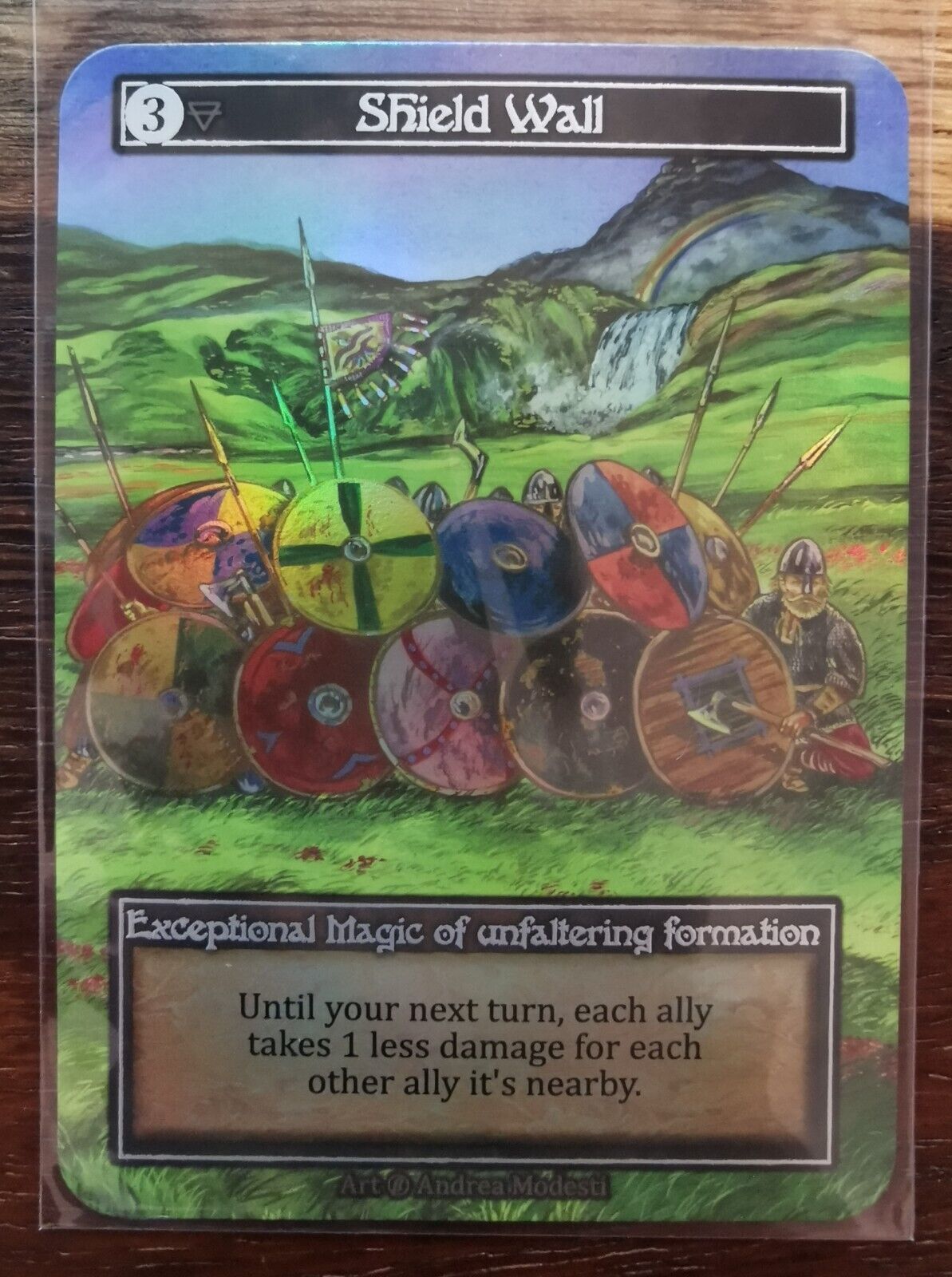 Sorcery Contested Realm TCG: Shield Wall - EXCEPTIONAL - FOIL - BETA - Near Mint