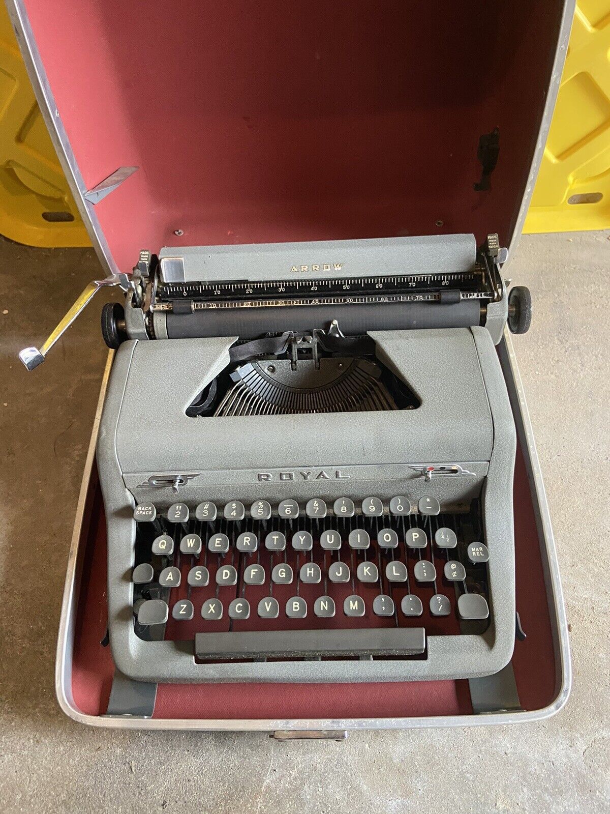Vintage Royal Arrow Portable Typewriter with Original Case