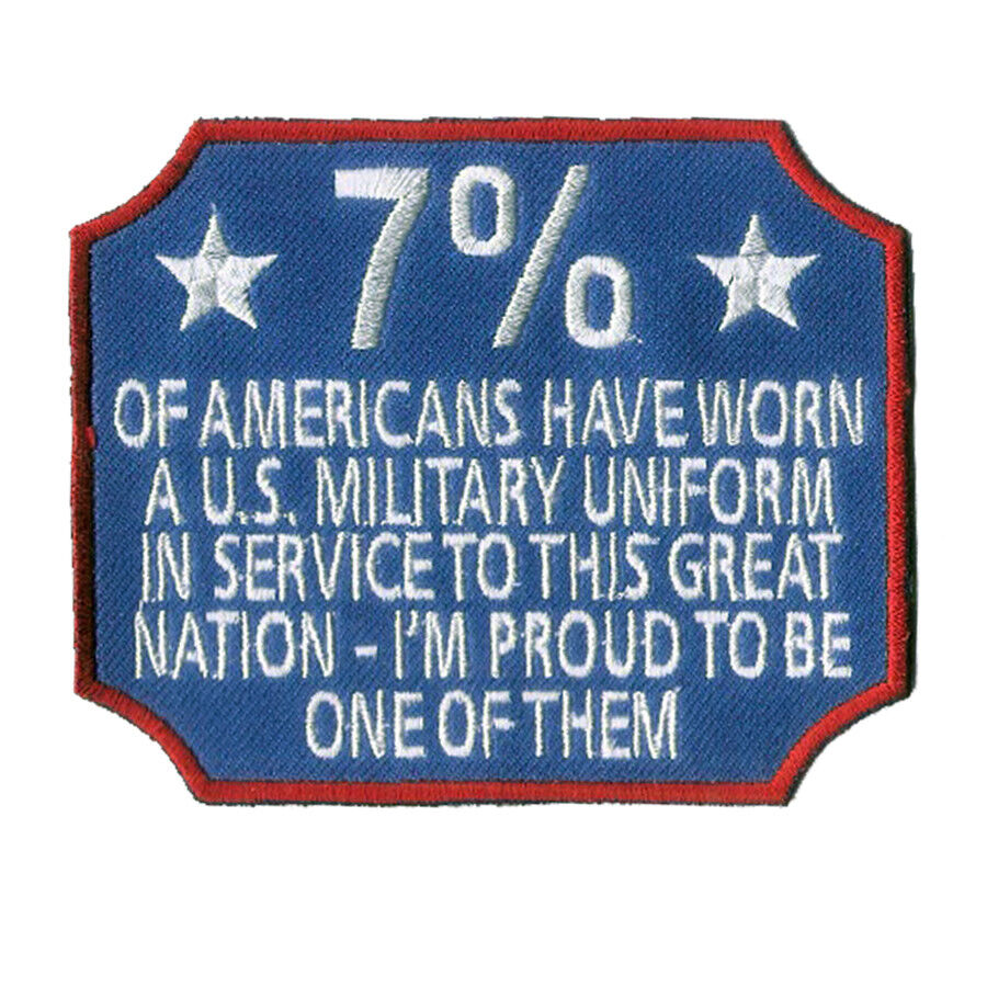 US Veterans - 7% of Americans - 4” X 3 1/4