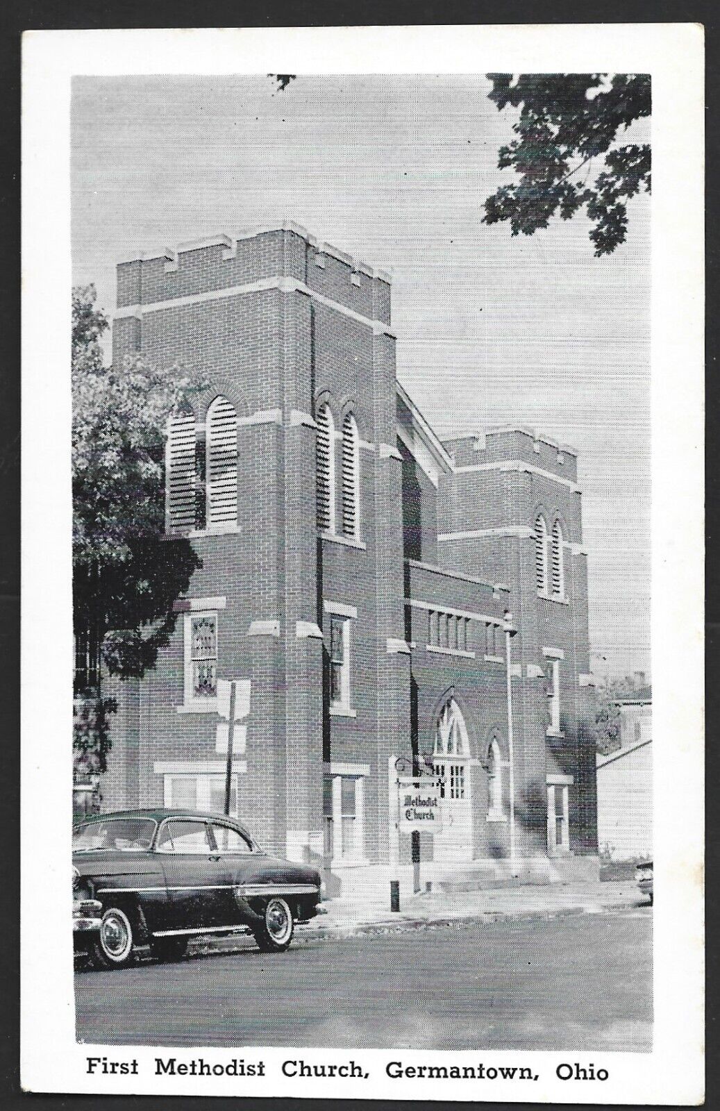 First Methodist Church Germantown Ohio Vintage Postcard