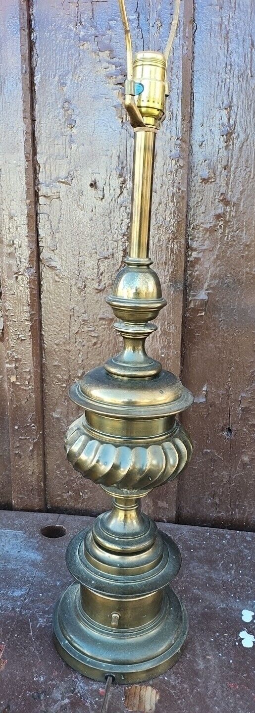 STIFFEL XL Antique Brass Vintage  Table Lamp MCM  34\