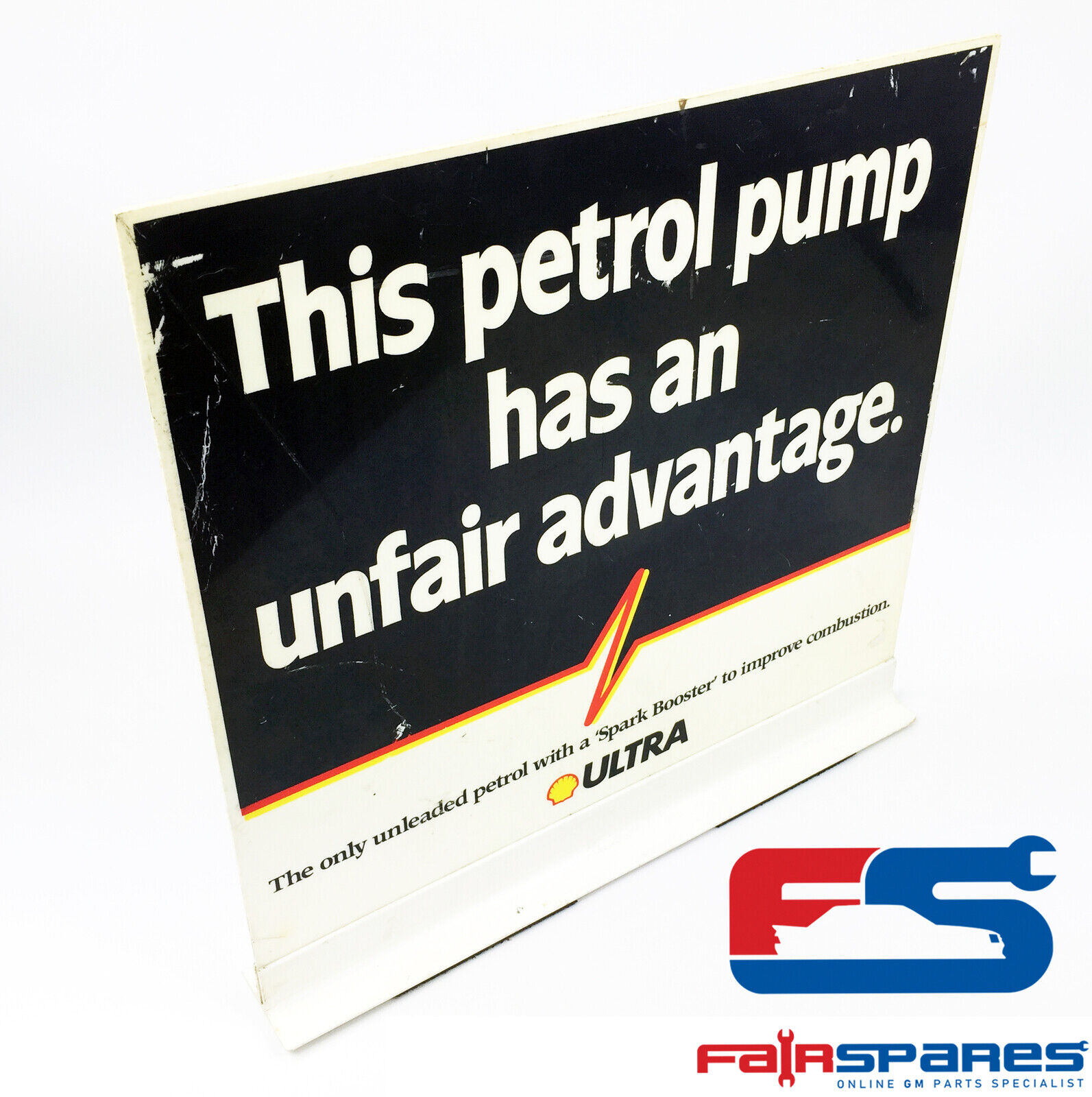 Genuine Original Shell Ultra Petrol / Fuel Double Sided Advertising Sign 1980\'s