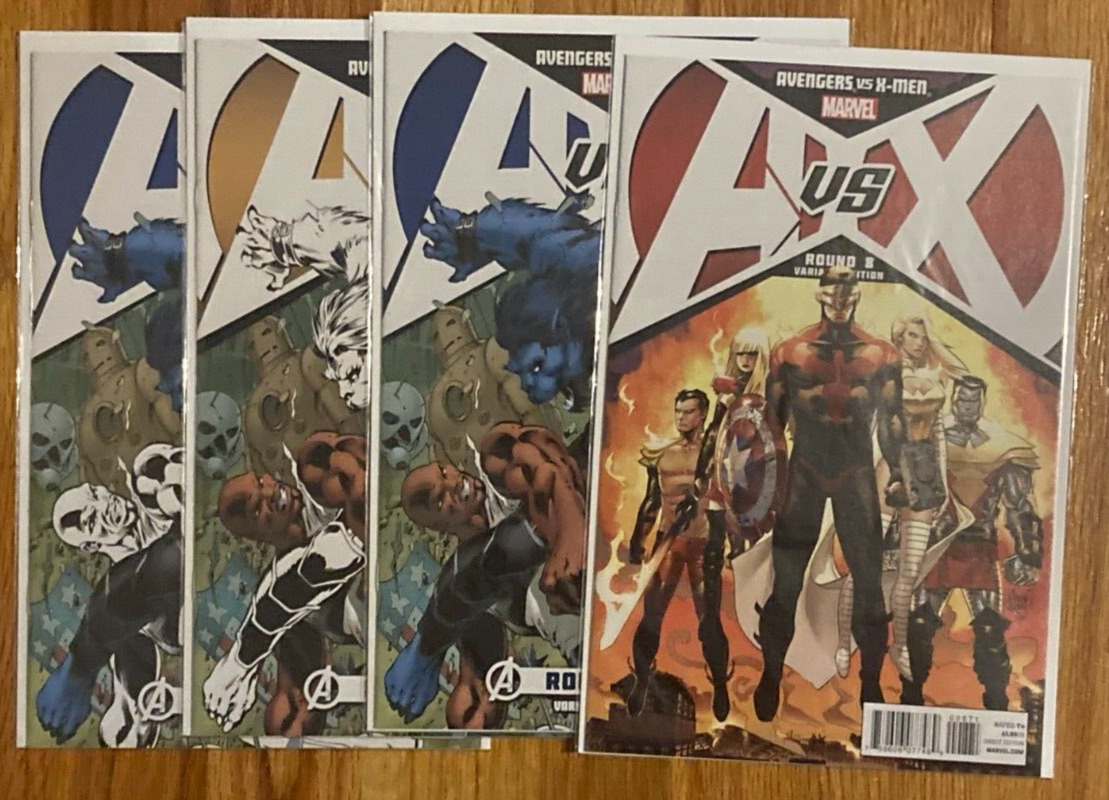 lot of 4 Marvel Comics Avengers vs X-Men #8 variant covers Adam Kubert