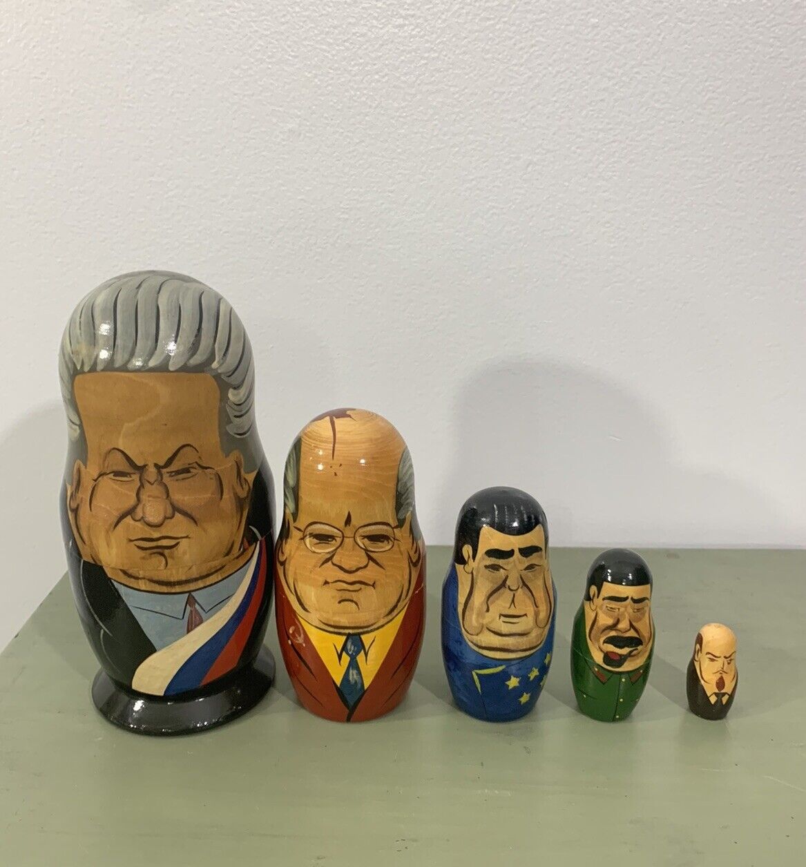 Vintage Nesting Dolls Matryoshka Russian Political Leaders