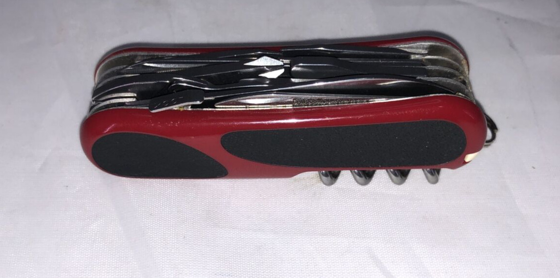 Red Black Victorinox Delemont Evolution EvoGrip S557 Swiss Army Pocket Knife 