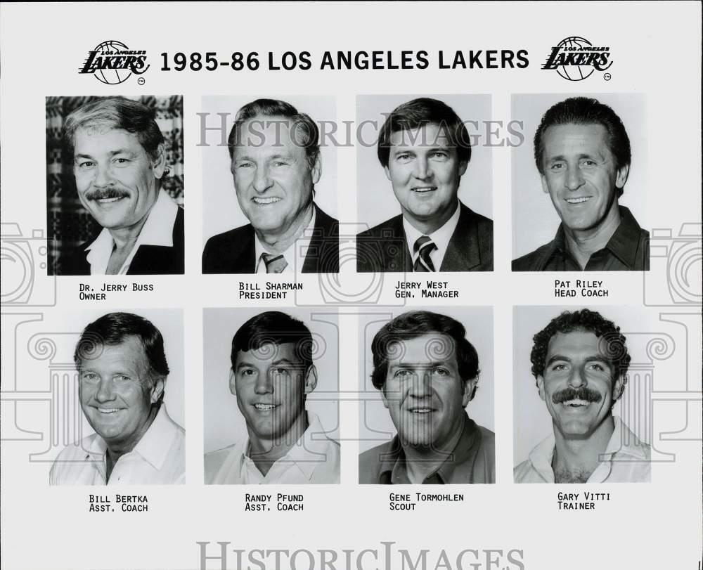 1985 Press Photo Los Angeles Lakers basketball head shots - srs01836