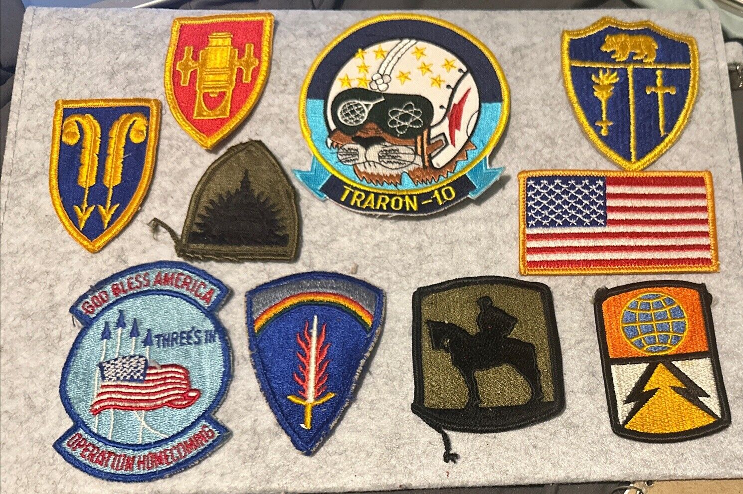 Lot Of (10) Military Patch Navy Traron-10, Army, Operation Homecoming, USA Flag
