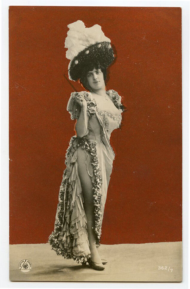 c 1907 Glamour Glamor German CABARET DANCER Dance Sexy Beauty photo postcard