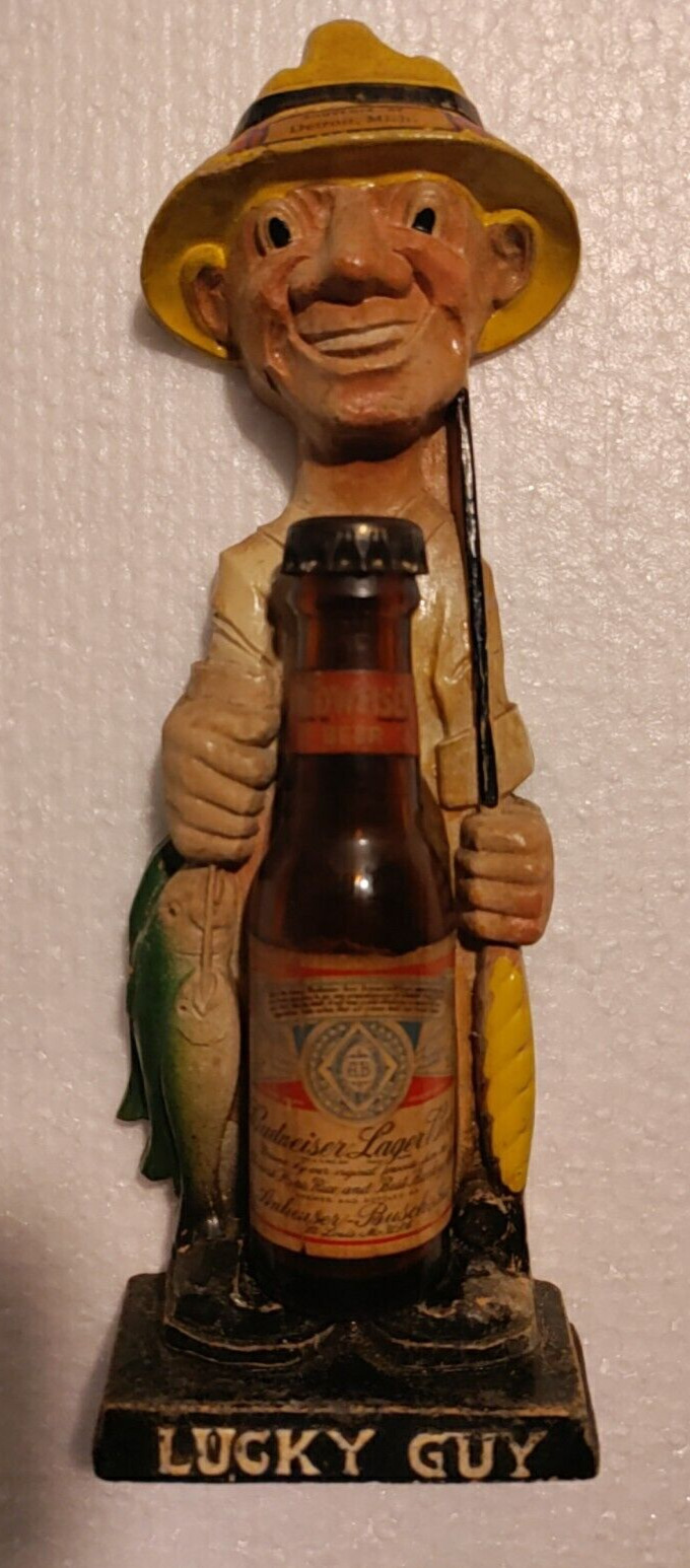 Vintage 1950\'s Budweiser Bottle Lucky Guy 8\