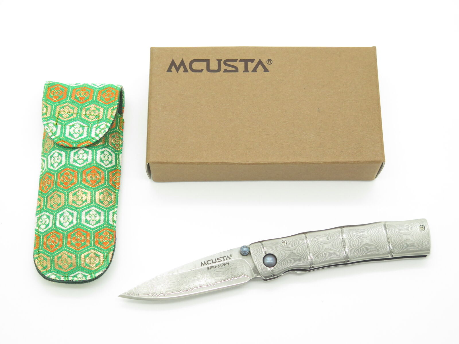 2010 Mcusta Seki Japan Take MC-33D VG-10 Damascus Bamboo Folding Pocket Knife