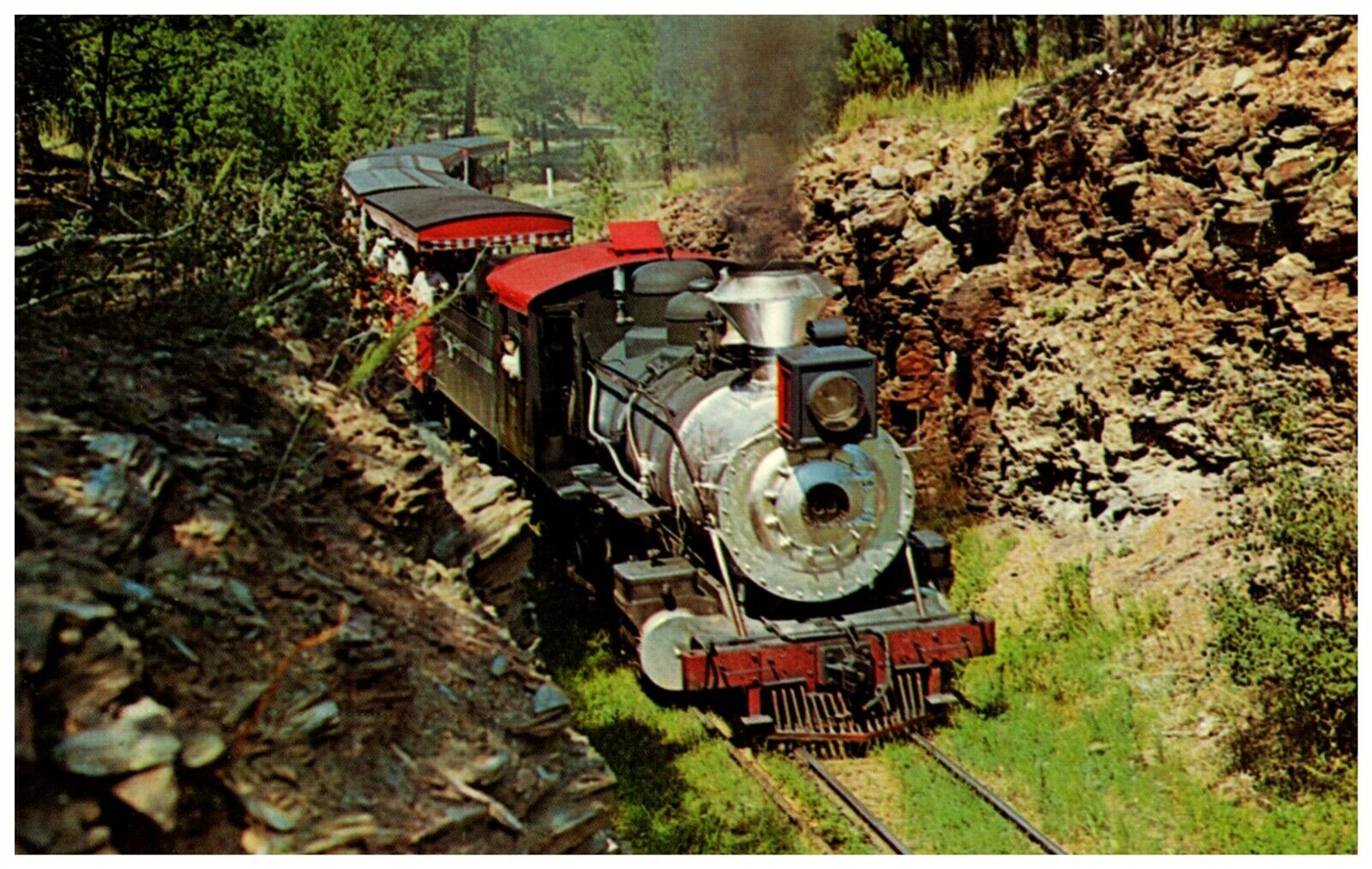 Klondike Casey 1880 Narrow Gauge Steam Train Hill City South Dakota in deep Cut 
