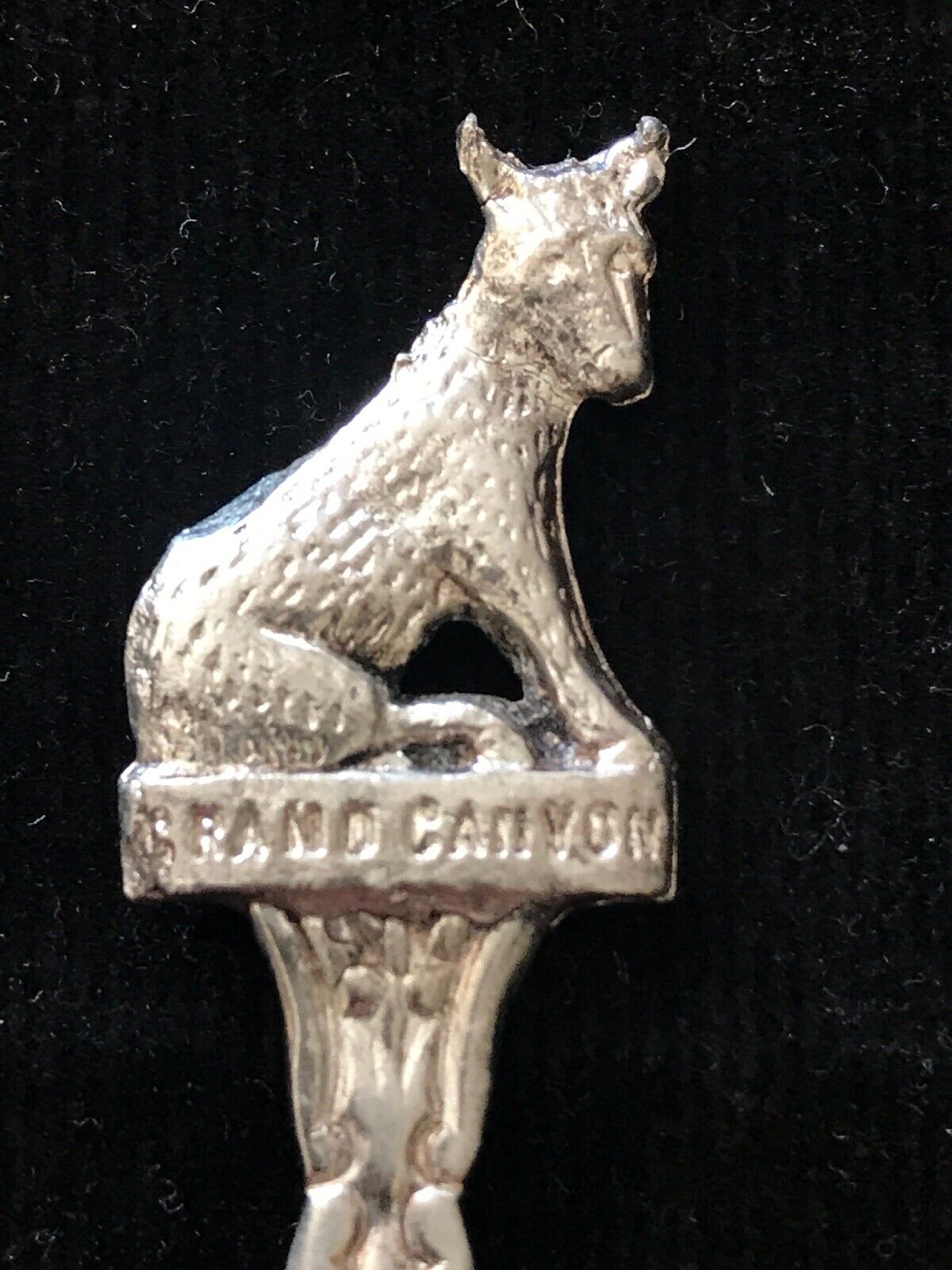 VTG Grand Canyon Arizona Coyote Handle Souvenir Spoon Silver-plated 