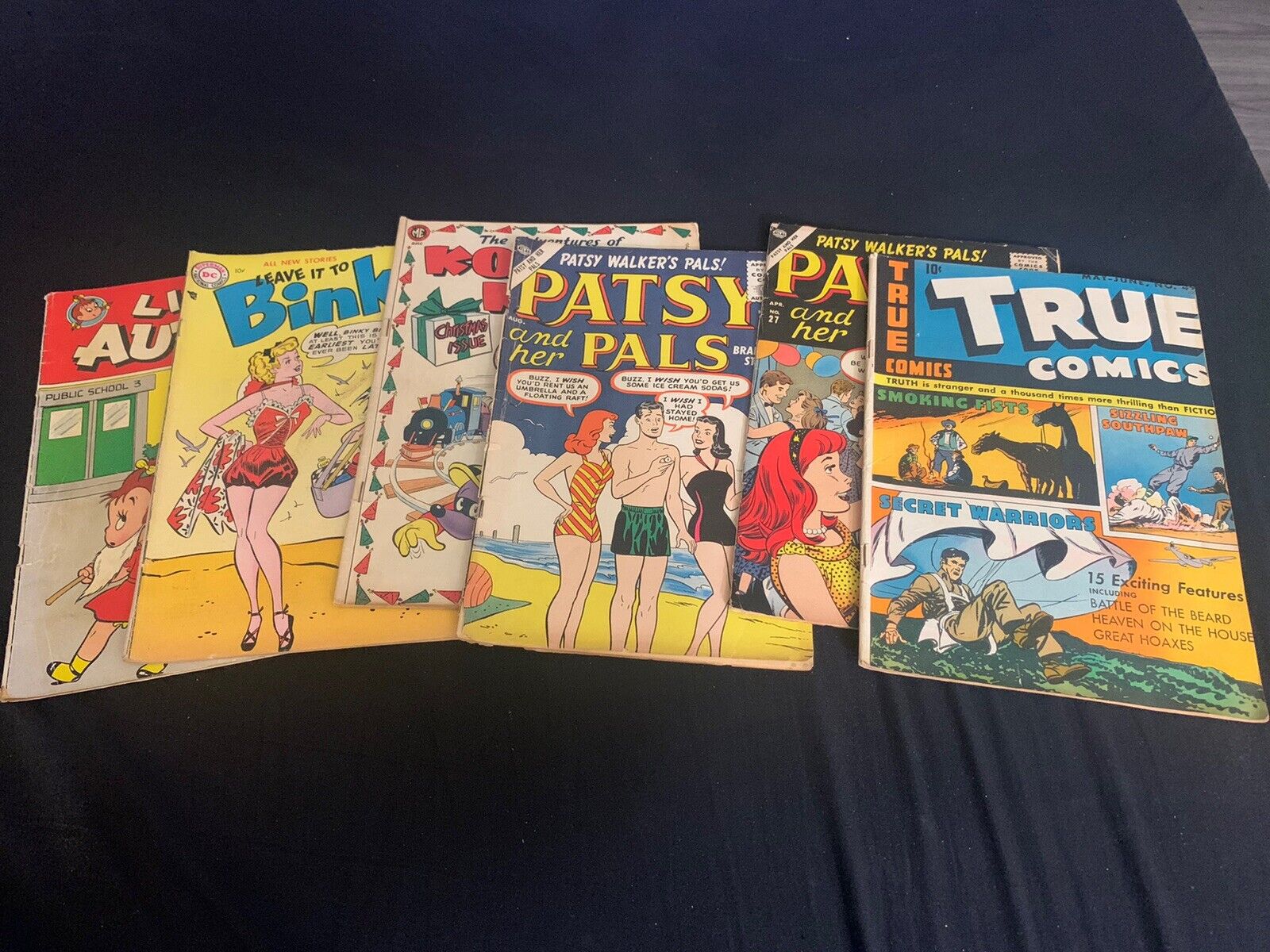 1950s Comic Lot 6 Comics All G To VG Patsy &Her Pals, True Comics Etc.