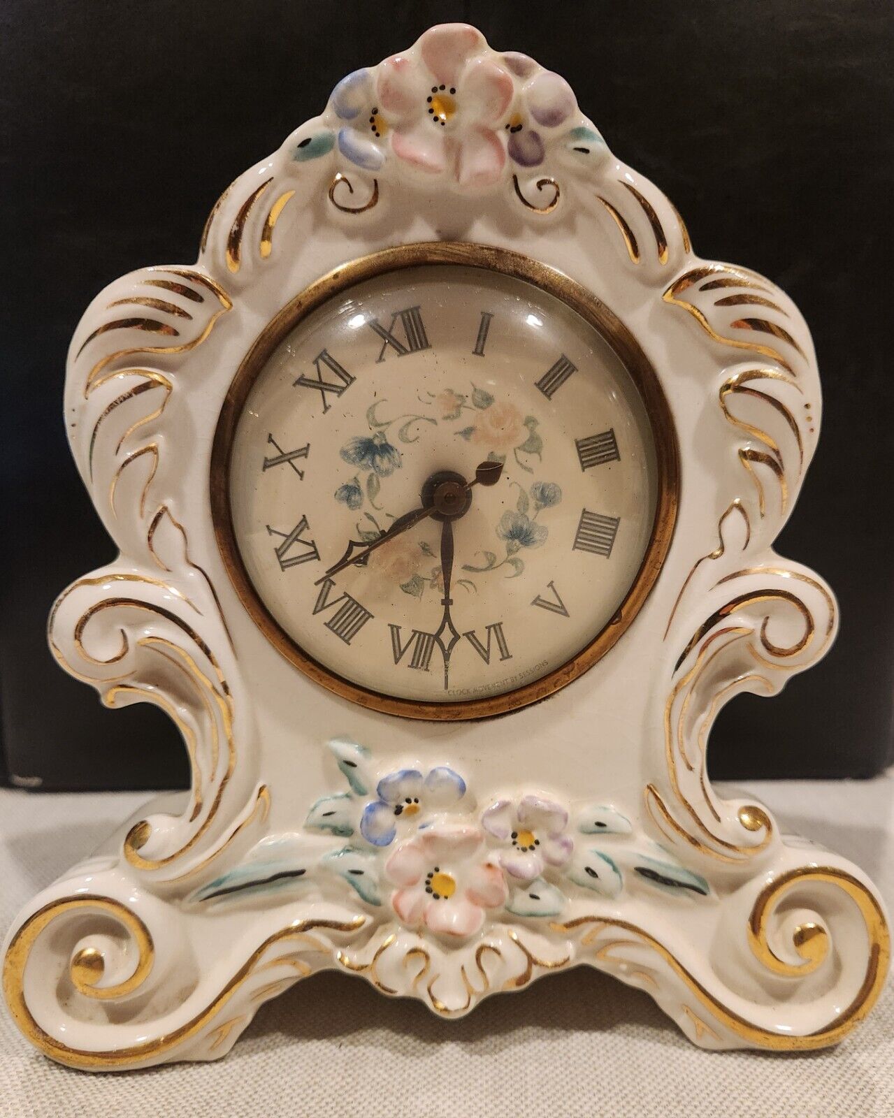 Vintage Rare Sessions porcelain electric mantle clock - made in CT