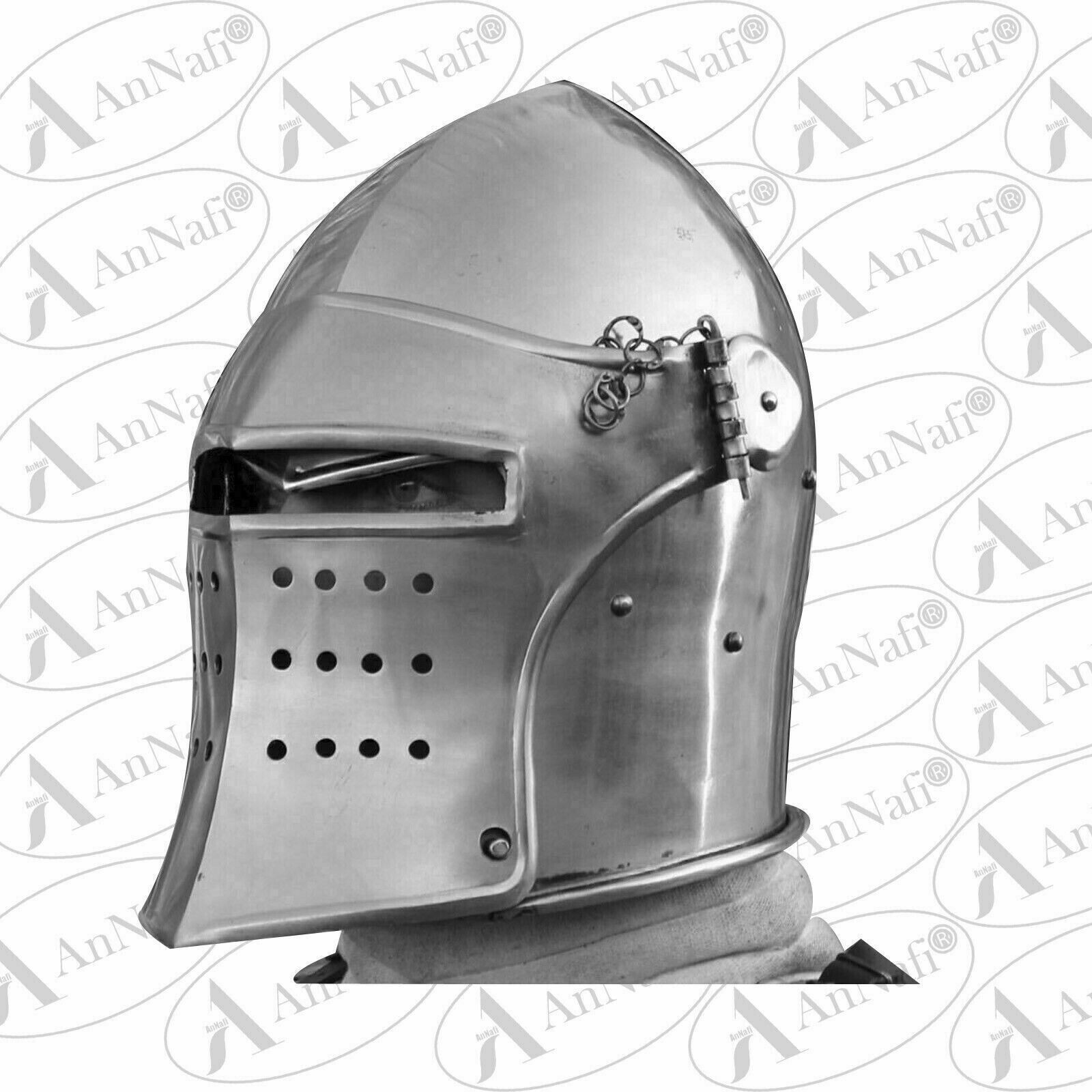 18GA Medieval Barbuta Helmet Great Knight Templar Helmet Spartan