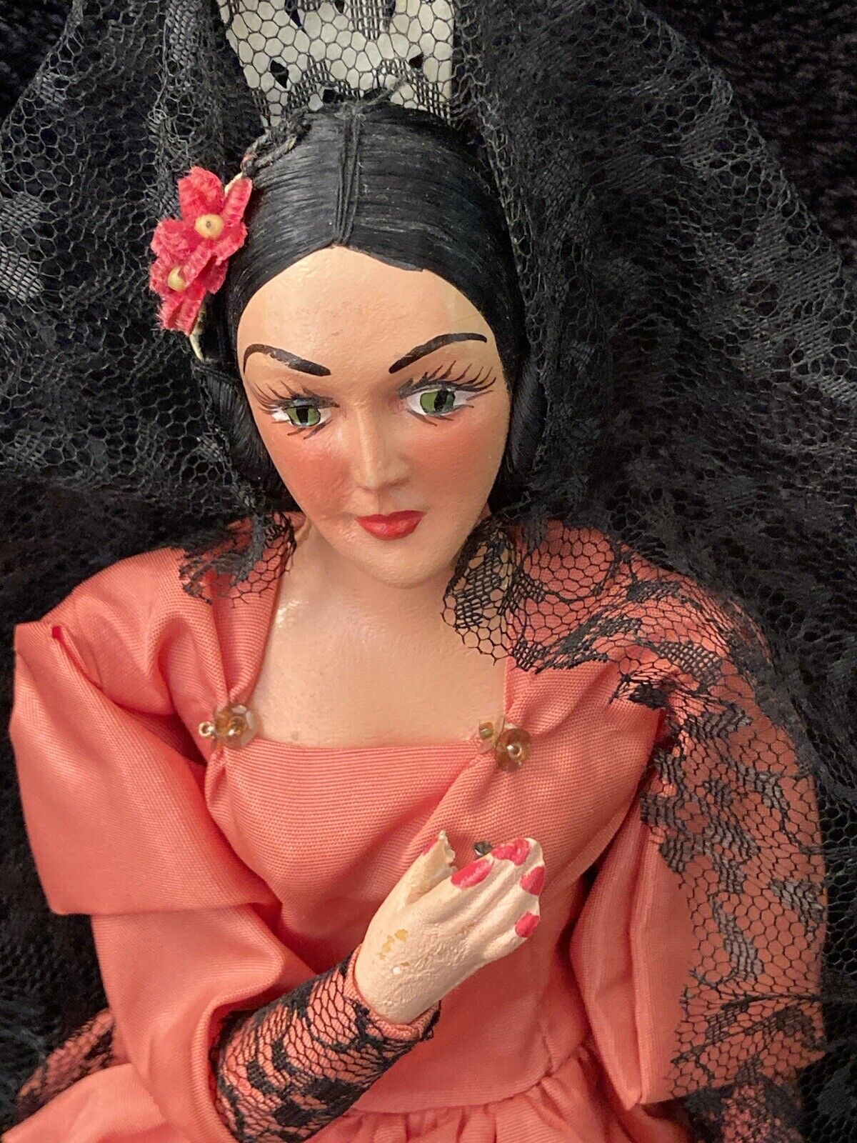Vintage Rare 1950 Mexican Senorita Munecos Corselle Composite Doll