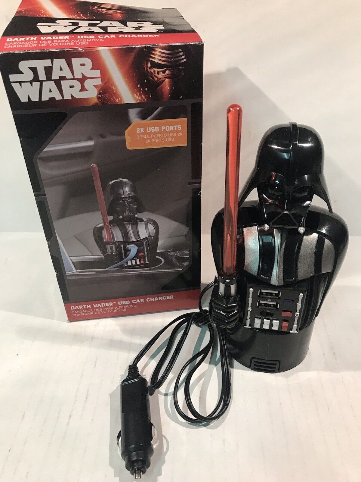 Star Wars Darth Vader USB Car Charger 2 USB Ports Charger Tested Works Cool