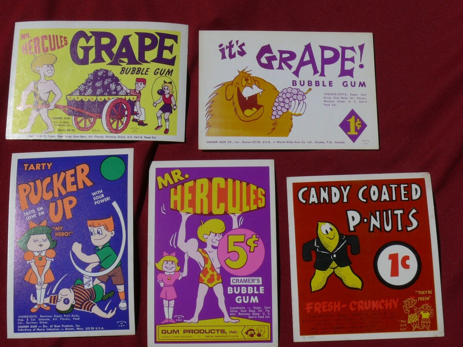 Lot of 5 NOS Gumball Machine Header cards