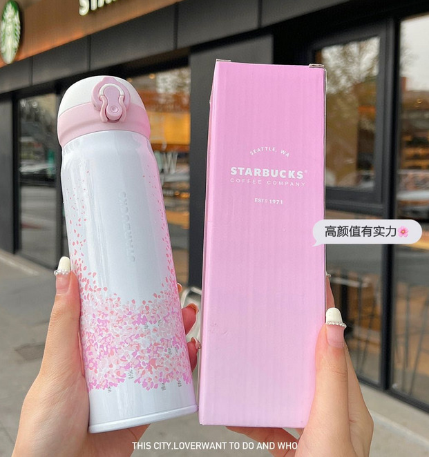 New Starbucks Cherry Blossom Thermos Cup China Sakura 500ml Tumbler SUS Bottle