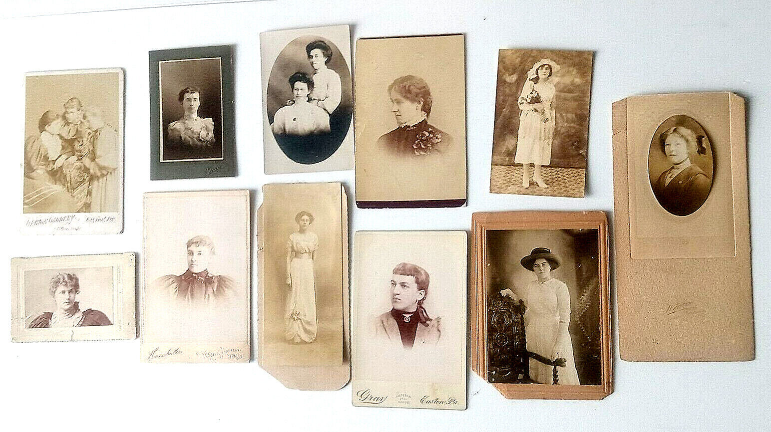 Antique Photograph Lot of 11 Young Strong Women Beautiful Edwardian Victorian