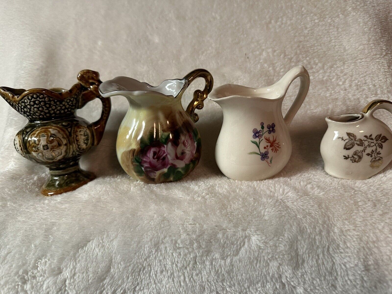 VTG Miniature Water Pitchers (Lot of 4)  GREAT DISPLAY ASSORTMENT