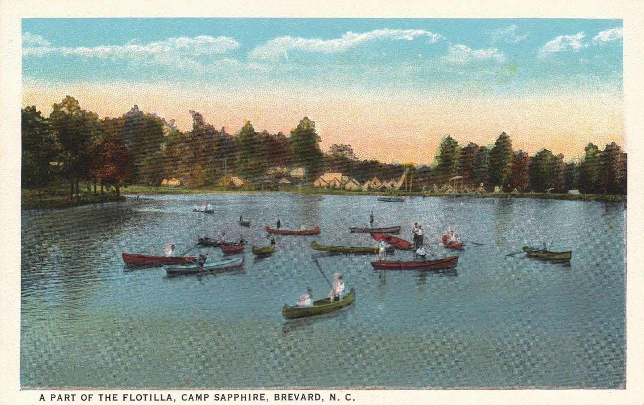 Vintage Postcard Flotilla Camp Sapphire Brevard NC