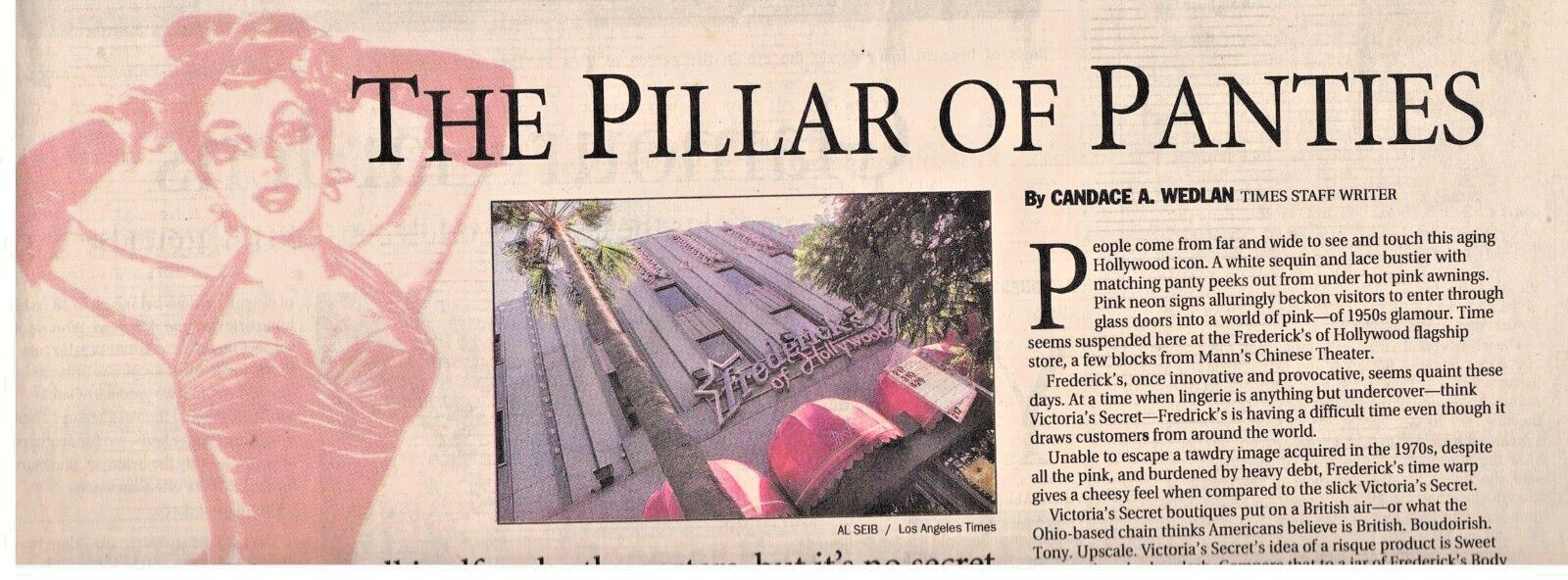Los Angeles Times August 11, 2000, The Pillar of Panties, SO. CA. Living Section