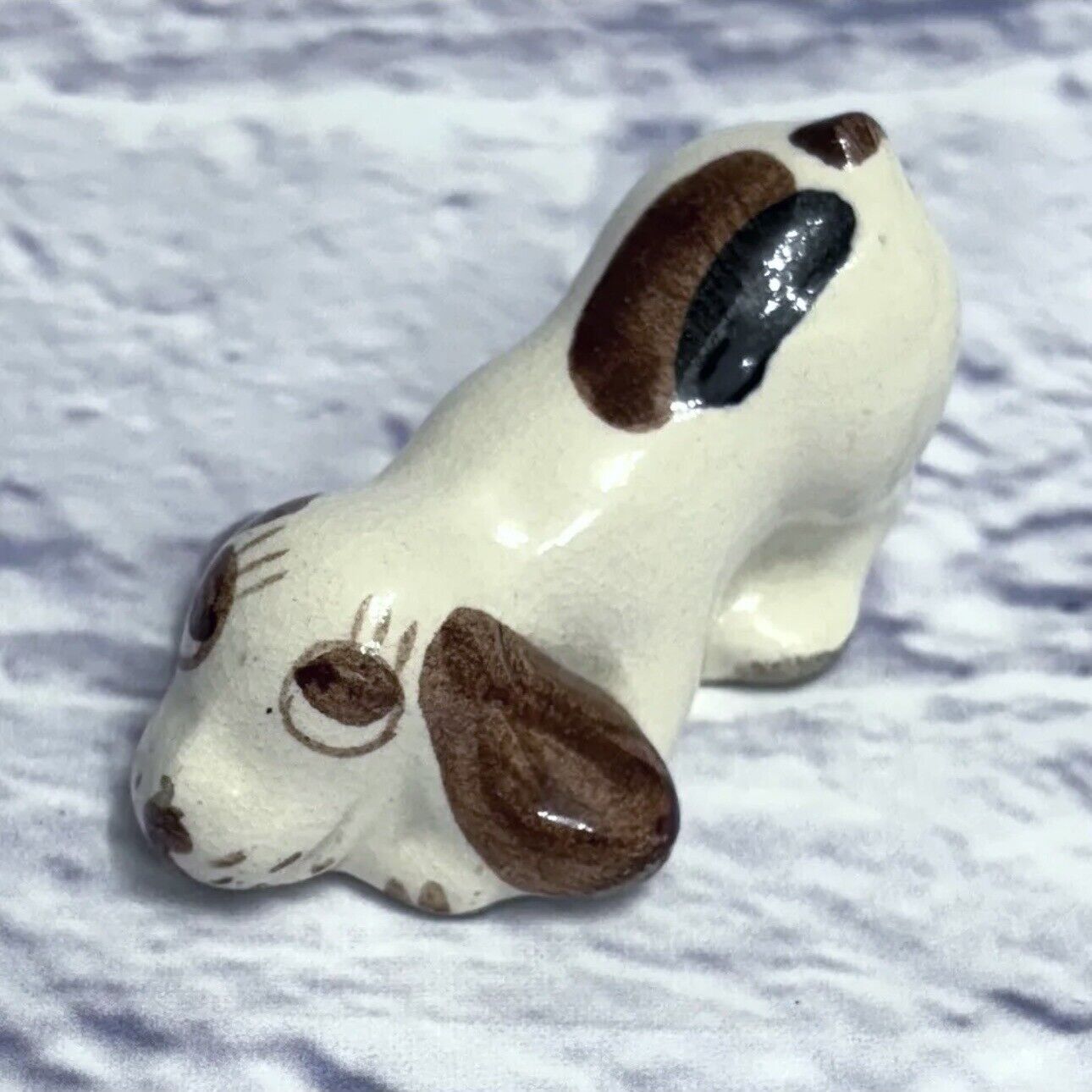 Vintage 1940s Rio Hondo Playful Pup Figurine Ceramic Dog Brown Spots