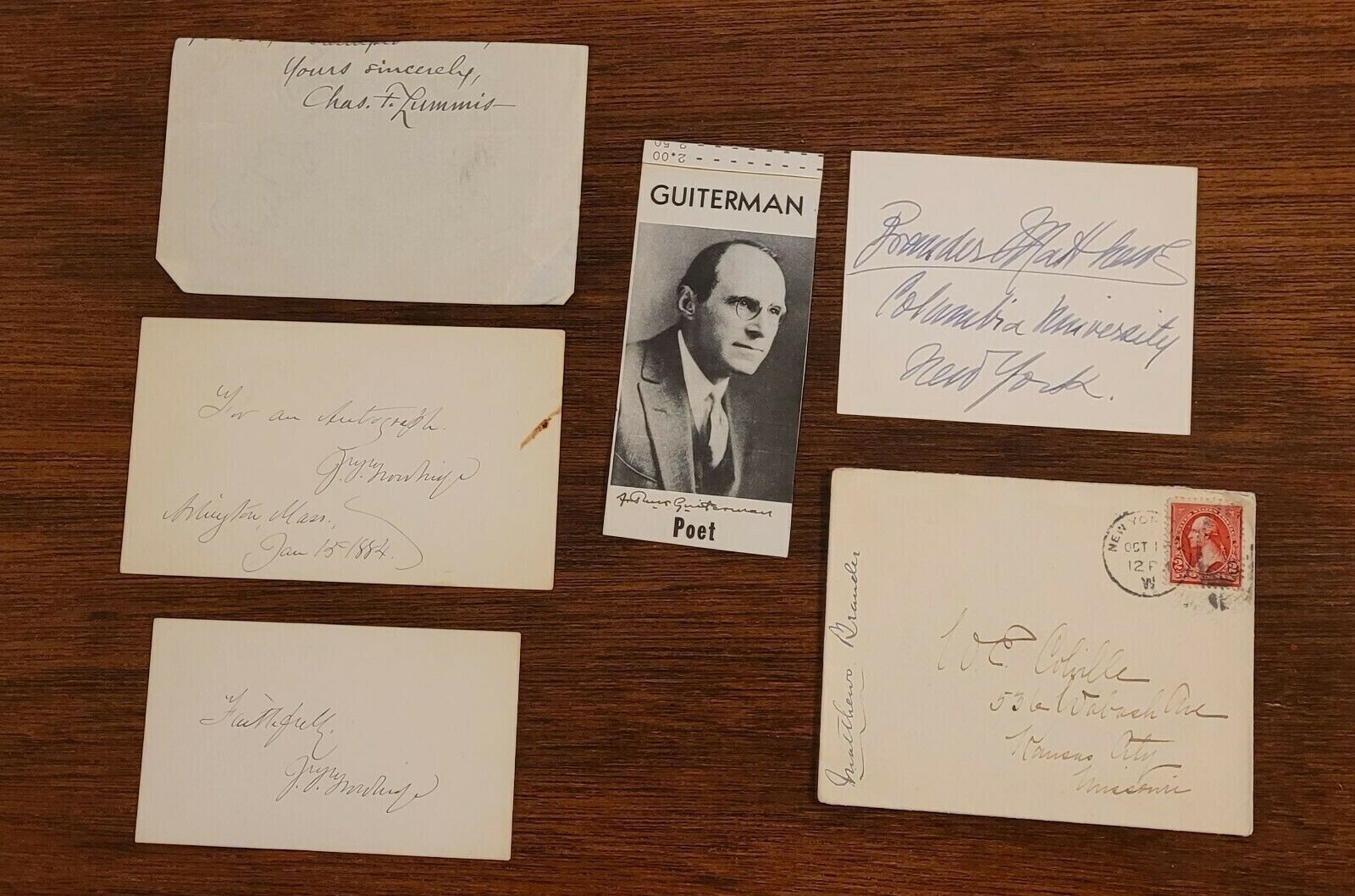SCARCE ORIGINAL LOT OF 16 AUTOGRAPHS WRITERS EARLY VINTAGE SOME WITH ENVELOPES